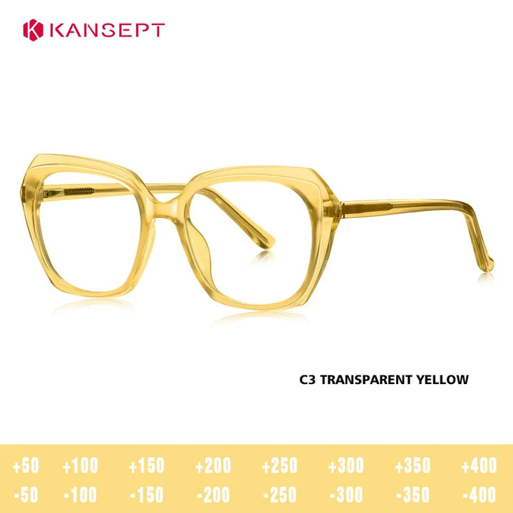 Kansept Women's Full Rim Oval Tr 90 Titanium Reading Glasses 66042
