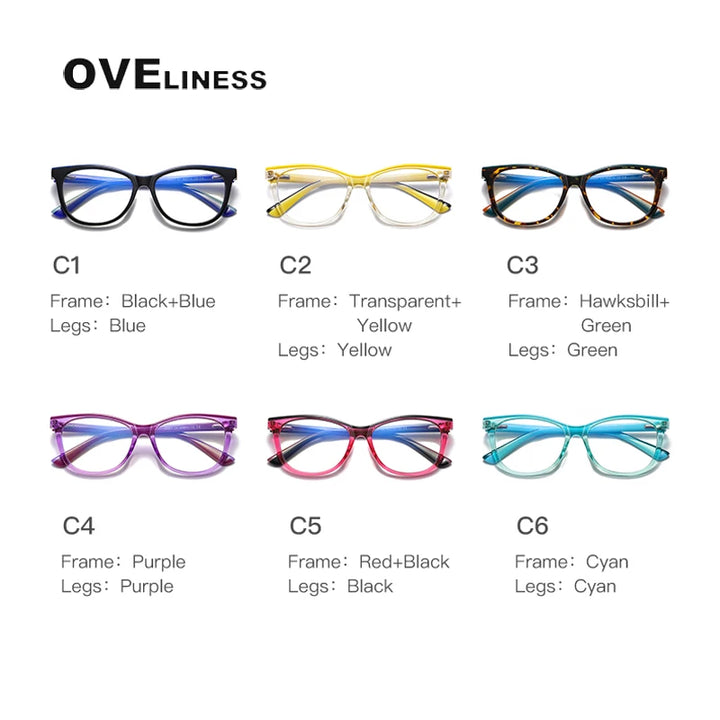 Oveliness Youth Unisex Full Rim Square Tr 90 Titanium Eyeglasses 20207 Full Rim Oveliness