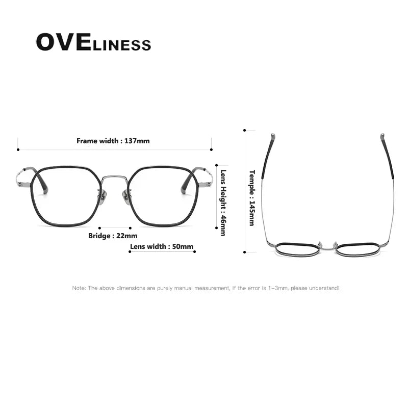 Oveliness Women's Full Rim Polygon Square Acetate Titanium Eyeglasses 98505