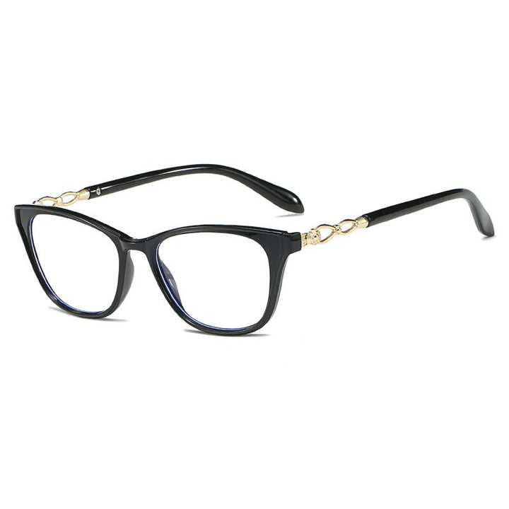 CCspace Women's Full Rim Square Acetate Hyperopic Reading Glasses 56156 Reading Glasses CCspace +100 BrightBlack
