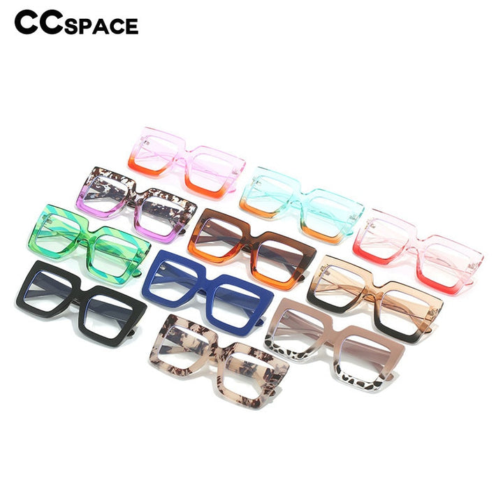 CCSpace Unisex Full Rim Oversized Square Acetate Eyeglasses 56355 Full Rim CCspace   