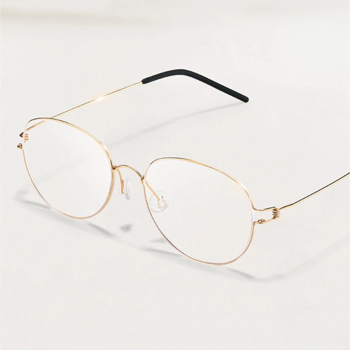 Black Mask Women's Full Rim Oval Screwless Titanium Eyeglasses 634134