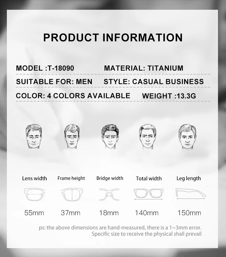 Vicky Men's Semi Rim Square Titanium Reading Glasses 18090 Reading Glasses Vicky