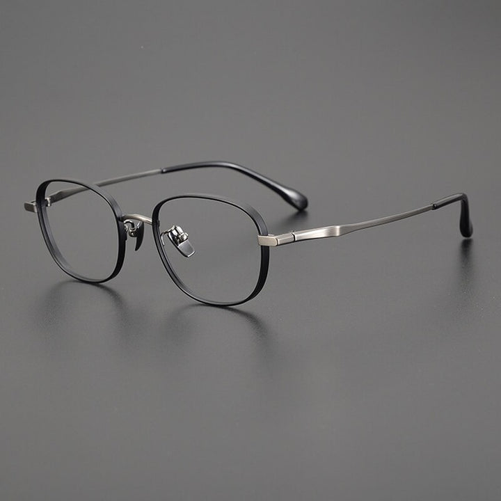 Gatenac Unisex Full Rim Small Square Titanium Eyeglasses Gxyj1025 Full Rim Gatenac