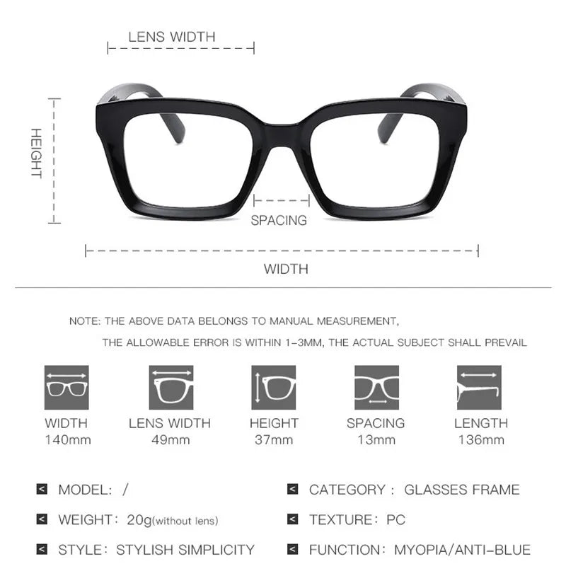 Kocolior Unisex Full Rim Square Acetate Hyperopic Reading Glasses 4913 Reading Glasses Kocolior