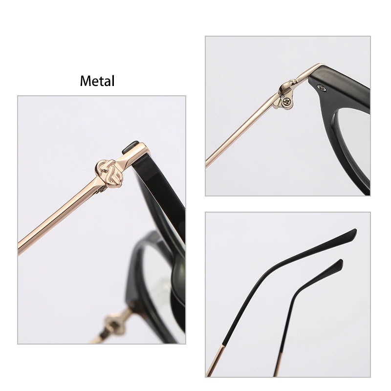 Bclear Women's Full Rim Cat Eye Acetate Alloy Eyeglasses Wd810 Full Rim Bclear
