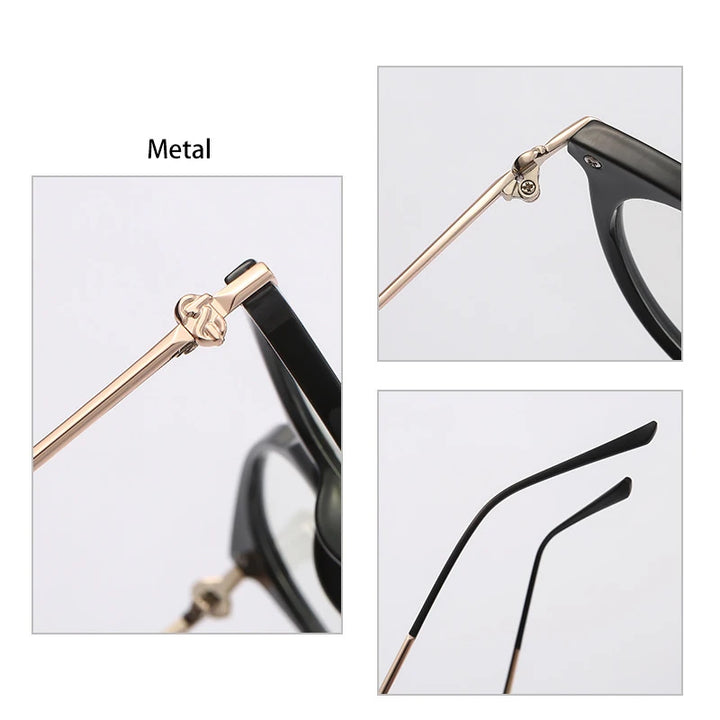 Bclear Women's Full Rim Cat Eye Acetate Alloy Eyeglasses Wd810 Full Rim Bclear