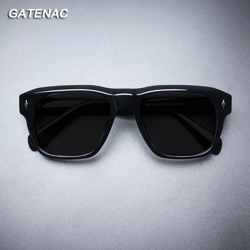 Gatenac Unisex Full Rim Square Polarized Acetate Sunglasses Mo16 Sunglasses Gatenac