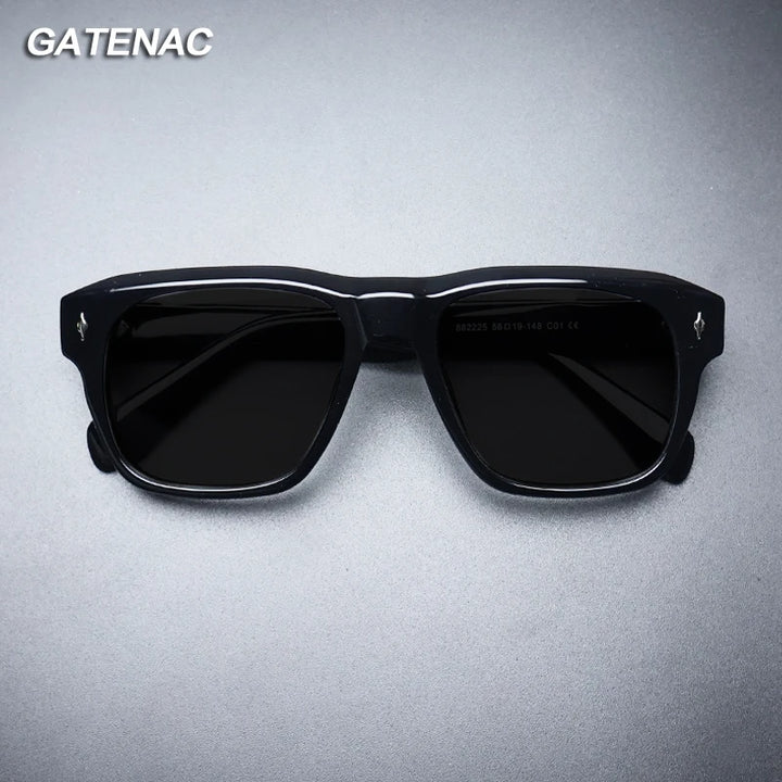 Gatenac Unisex Full Rim Square Polarized Acetate Sunglasses Mo16 Sunglasses Gatenac