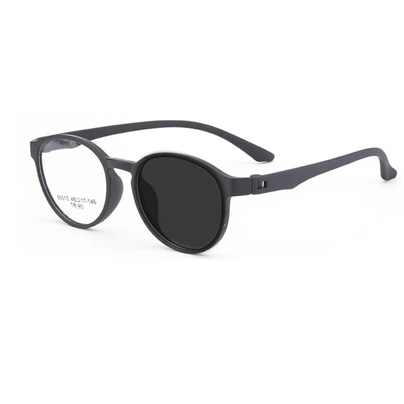Kocolior Unisex Full Rim Oval Tr 90 Acetate Hyperopic Reading Glasses 66015 Reading Glasses Kocolior Photochromic Black 0