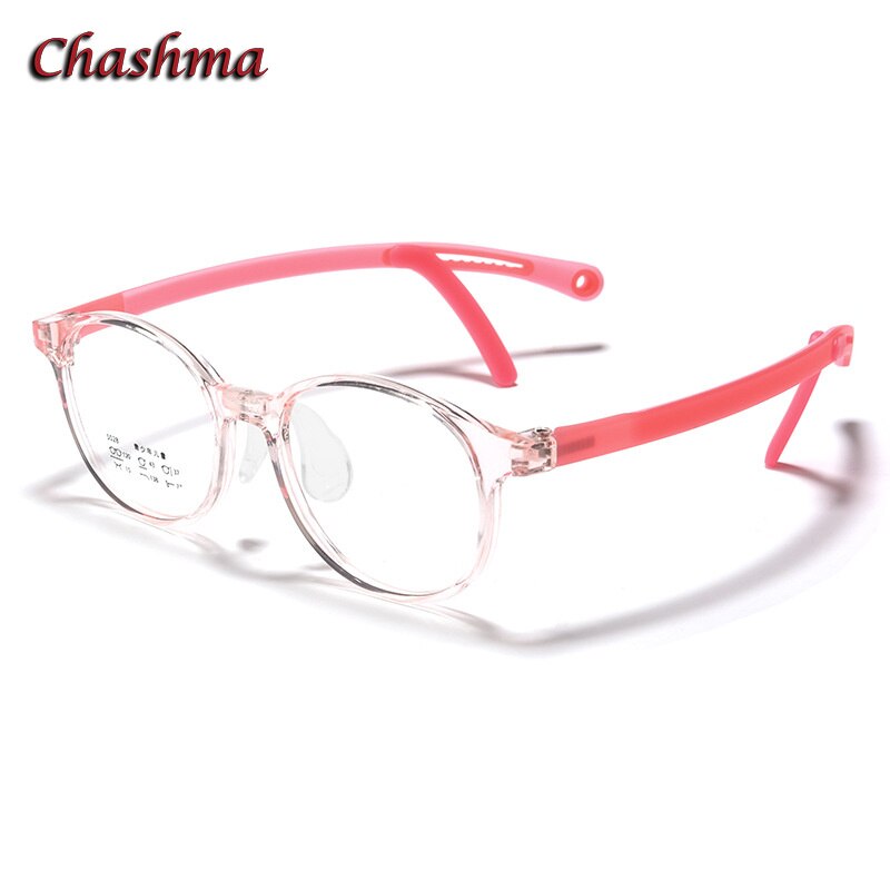Chashma Unisex Children's Full Rim Round Tr 90 Titanium Eyeglasses 5028 Full Rim Chashma Transparent Pink