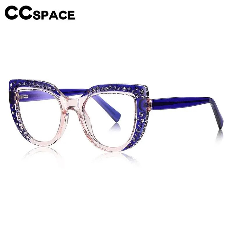 CCspace Women's Full Rim Cat Eye Tr 90 Titanium Eyeglasses 56998 Full Rim CCspace