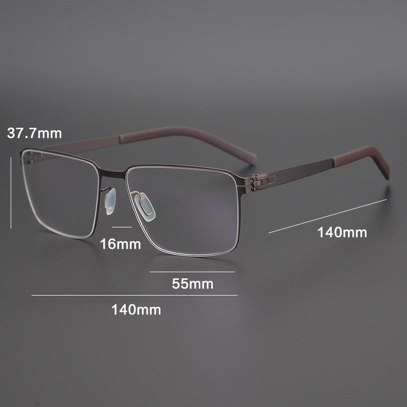 Gatenac Unisex Full Rim Square Titanium Alloy Eyeglasses Gxyj1075 Full Rim Gatenac