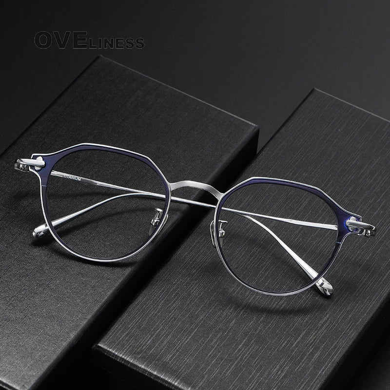 Oveliness Unisex Full Rim Polygon Titanium Eyeglasses 4821 Full Rim Oveliness