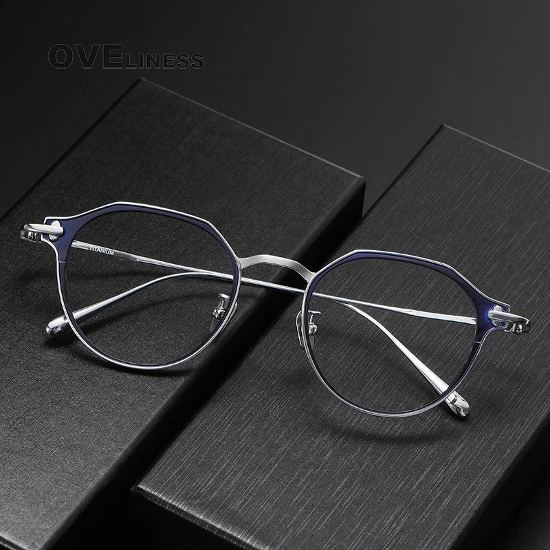 Oveliness Unisex Full Rim Polygon Titanium Eyeglasses 4821 Full Rim Oveliness   