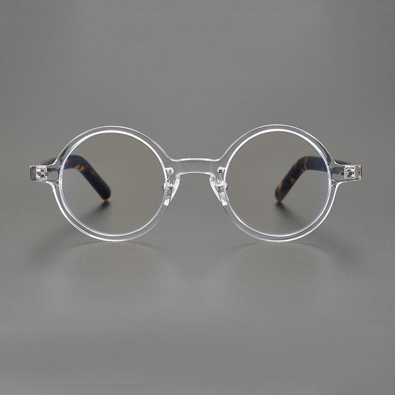 Gatenac Unisex Full Rim Round Acetate Eyeglasses Gxyj1037 Full Rim Gatenac