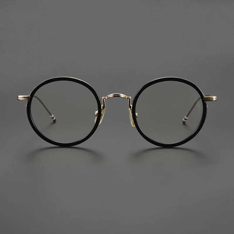 Black Mask Unisex Full Rim Alloy Acetate Round Eyeglasses X906 Full Rim Black Mask
