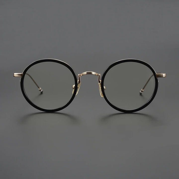 Black Mask Unisex Full Rim Alloy Acetate Round Eyeglasses X906 Full Rim Black Mask