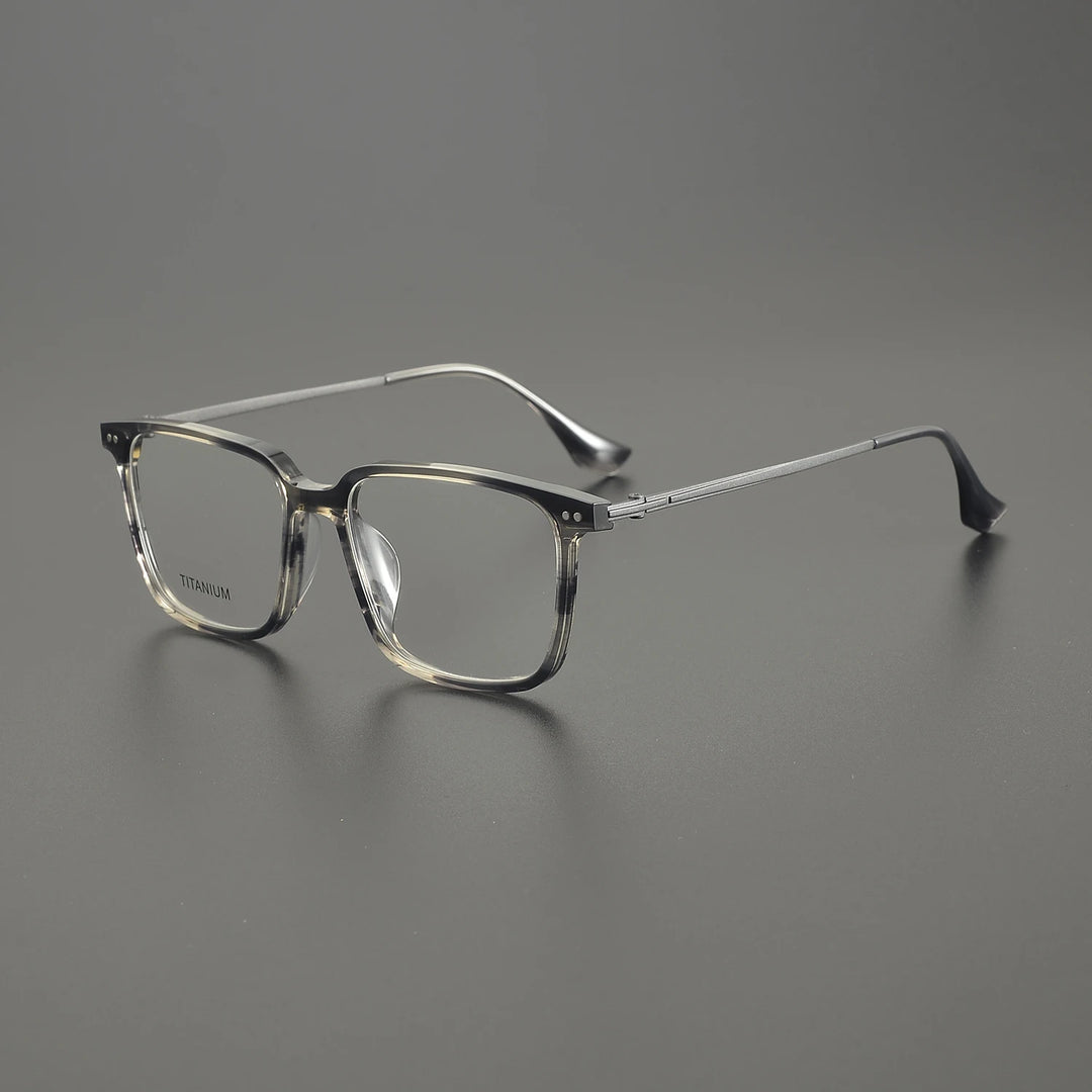 Nobler Unisex Full Rim Square Acetate Titanium Eyeglasses 39697