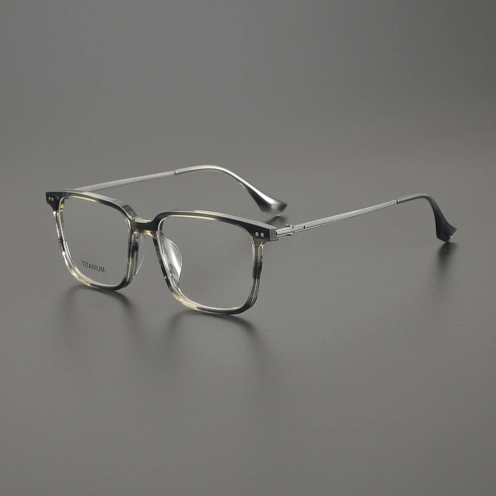 Nobler Unisex Full Rim Square Acetate Titanium Eyeglasses 39697
