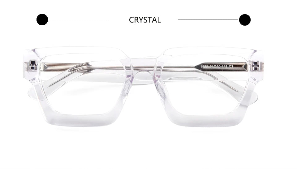 Esnbie Unisex Full Rim Polygon Thick Acetate Sunglasses Or Eyeglasses 14391