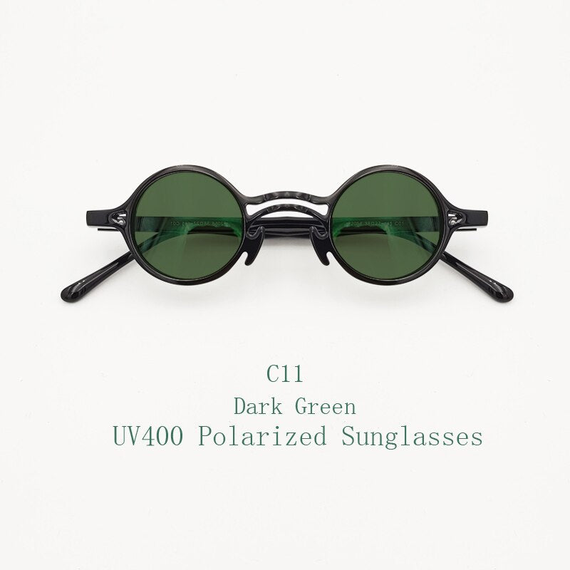 Yujo Unisex Full Rim Small Round Titanium Acetate Eyeglasses Or Polarized Sunglasses Full Rim Yujo C11 China