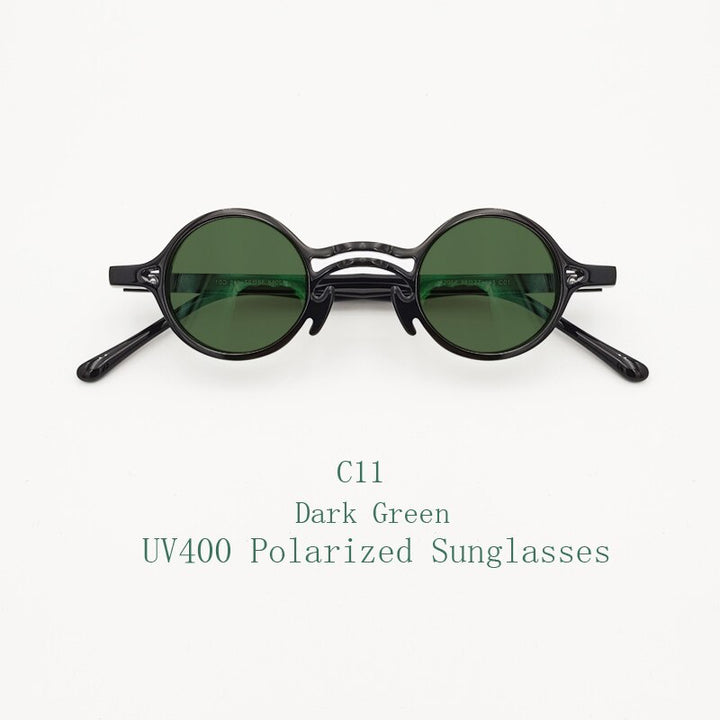 Yujo Unisex Full Rim Small Round Titanium Acetate Eyeglasses Or Polarized Sunglasses Full Rim Yujo C11 China