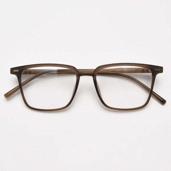 CCspace Unisex Full Rim Square Tr 90 Titanium Eyeglasses 56902 Full Rim CCspace C4Tea