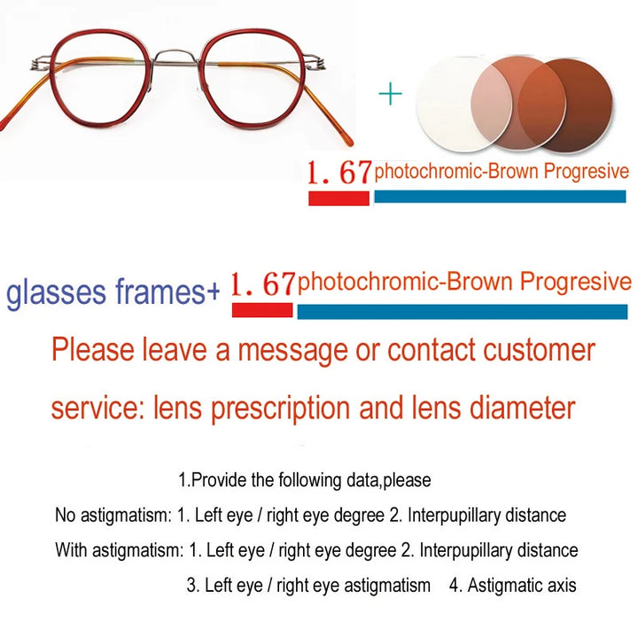 Yujo Unisex Full Rim Polygon Steel Acetate Custom Eyeglasses 614150