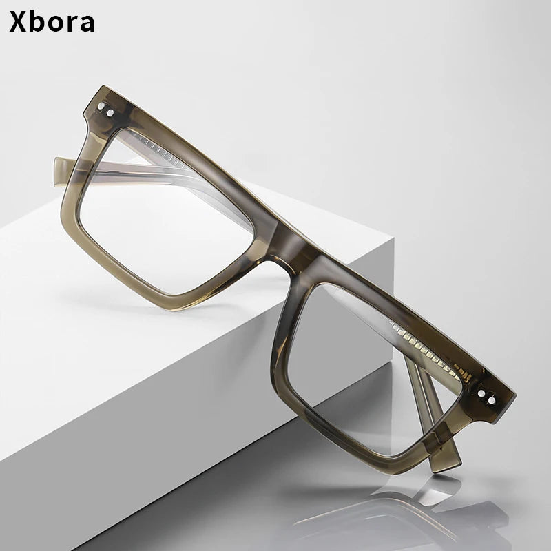 Xbora Unisex Full Rim Square Brow Line Tr 90 Eyeglasses 2196