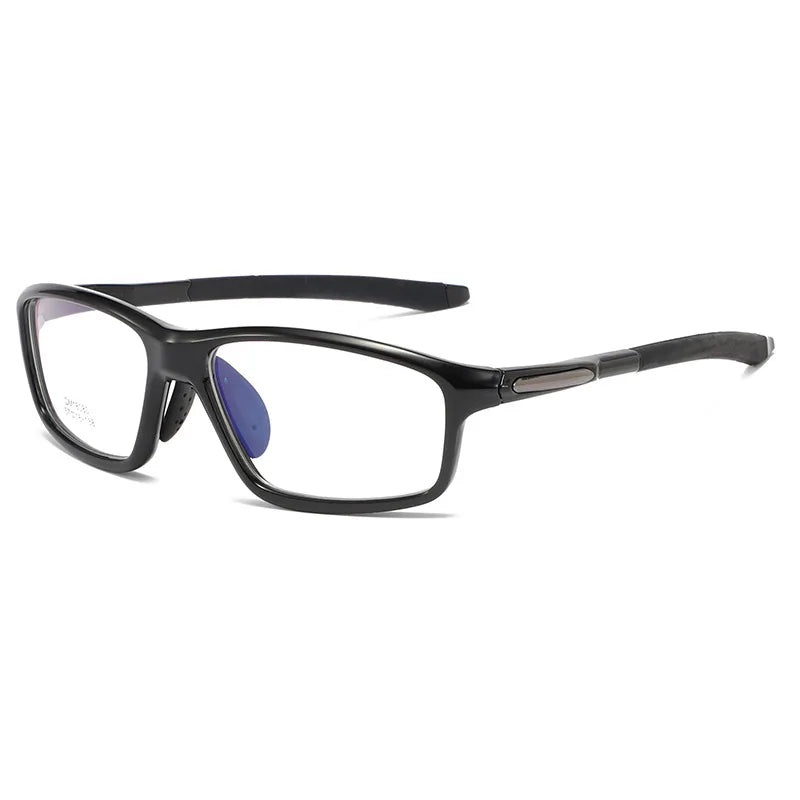 Hdcrafter Men's Full Rim Square Tr 90 Acetate  Sports Eyeglasses 18080 Full Rim Hdcrafter Eyeglasses Black