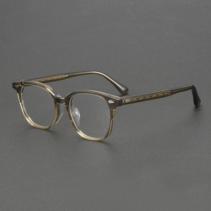 Black Mask Unisex Full Rim Square Acetate Eyeglasses 8099 Full Rim Black Mask Tawny