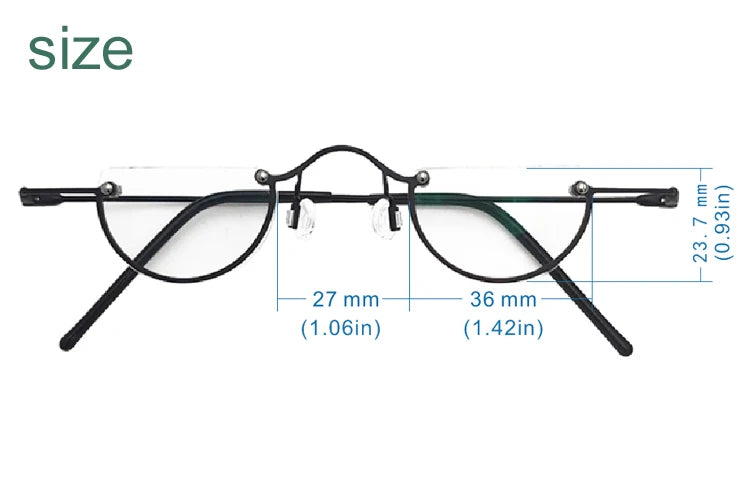 Yujo Unisex Semi Rim Round Alloy Reading Glasses 71193 Reading Glasses Yujo