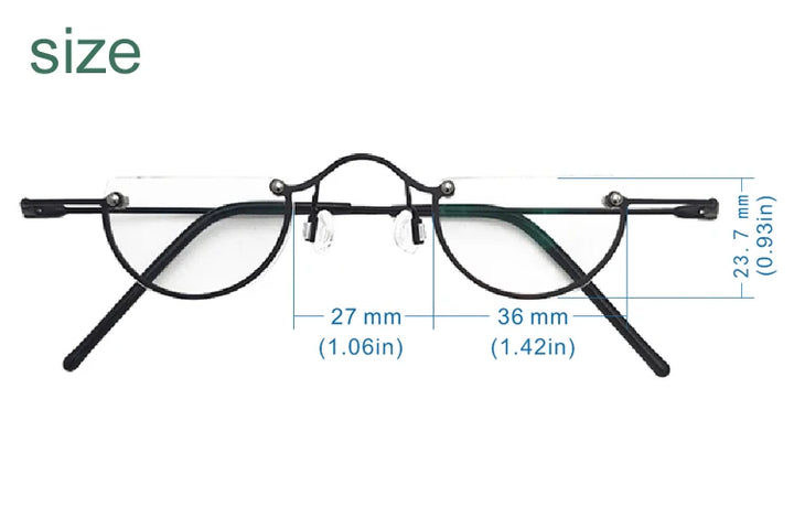 Yujo Unisex Semi Rim Round Alloy Reading Glasses 71193 Reading Glasses Yujo
