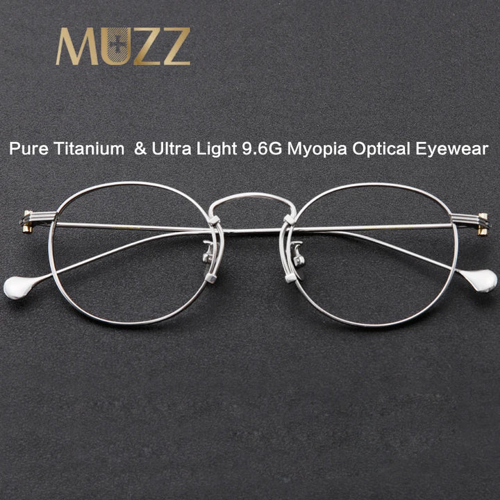 Muzz Unisex Full Rim Round Titanium Eyeglasses 190068