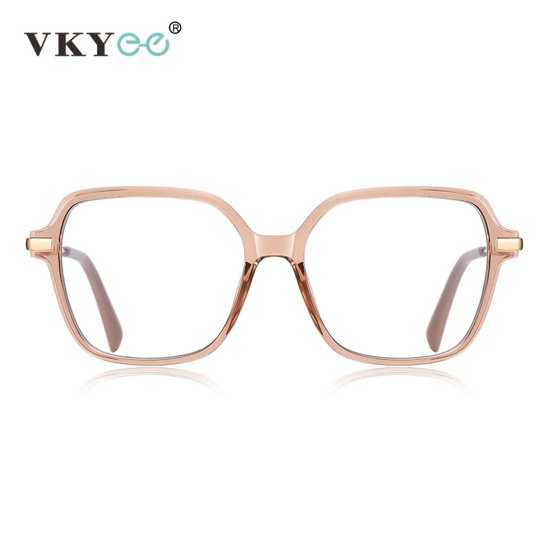 Vicky Women's Full Rim Large Polygon Tr 90 Alloy Reading Glasses 2211 Reading Glasses Vicky