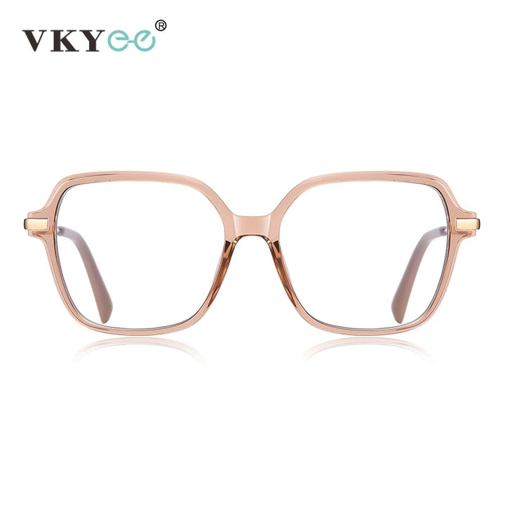 Vicky Women's Full Rim Large Polygon Tr 90 Alloy Reading Glasses 2211 Reading Glasses Vicky