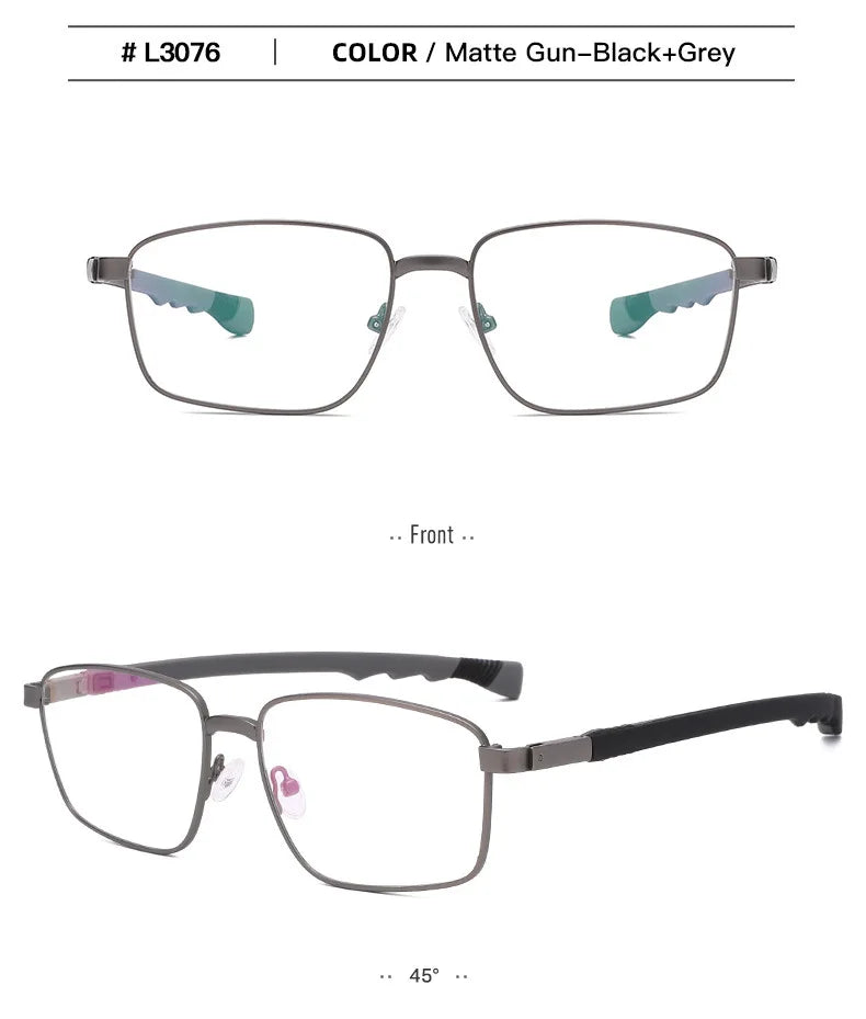 Handoer Unisex Full Rim Square Alloy Eyeglasses 30769
