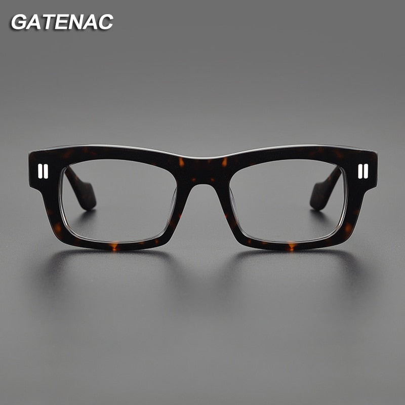 Gatenac Unisex Full Rim Square Acetate Eyeglasses Gxyj1087 Full Rim Gatenac