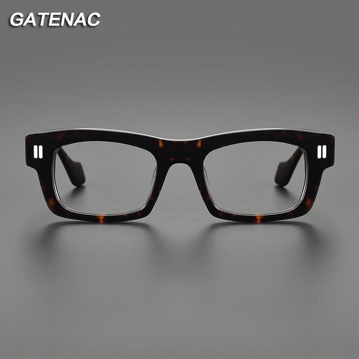Gatenac Unisex Full Rim Square Acetate Eyeglasses Gxyj1087 Full Rim Gatenac