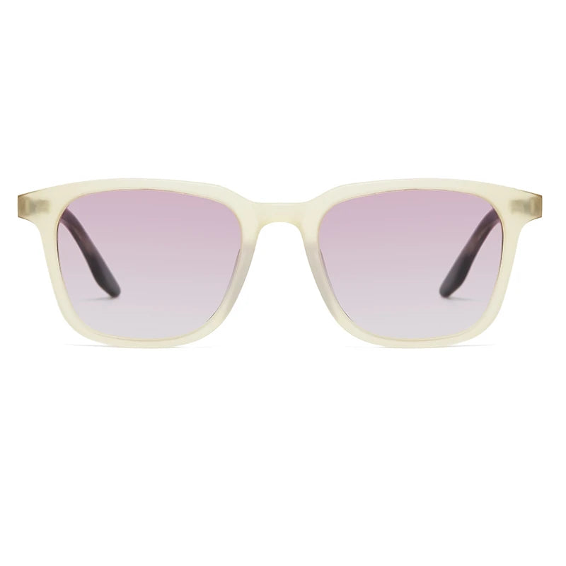 Black Mask Unisex Full Rim Square Acetate Gradient Sunglasses 9020 Full Rim Black Mask Beige-Purple As Shown