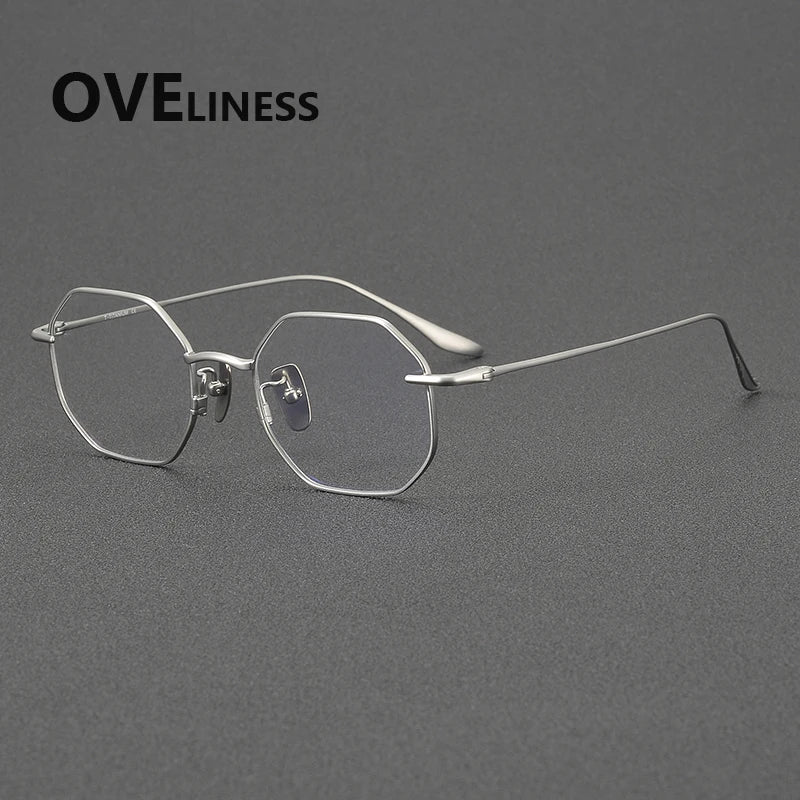 Oveliness Women's Full Rim Square Polygon Titanium Eyeglasses 62174