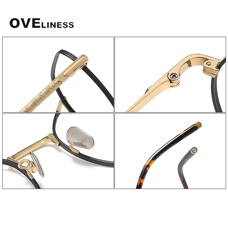 Oveliness Unisex Full Rim Polygon Titanium Eyeglasses 80882 Full Rim Oveliness