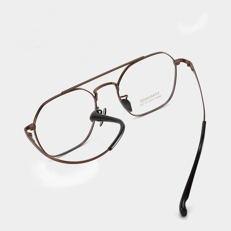 Bclear Unisex Full Rim Oval Titanium Double Bridge Eyeglasses 86677 Full Rim Bclear