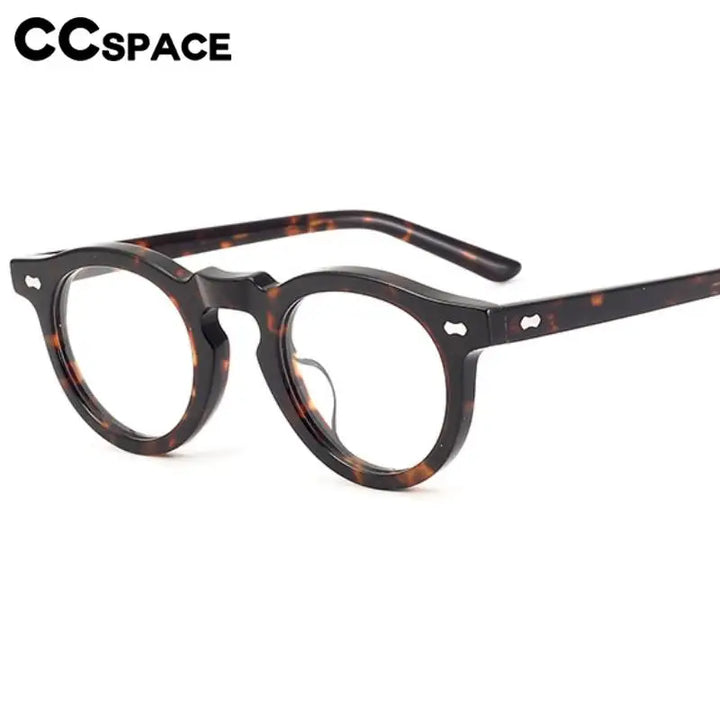 CCspace Unisex Full Rim Round Acetate Eyeglasses 57331 Full Rim CCspace
