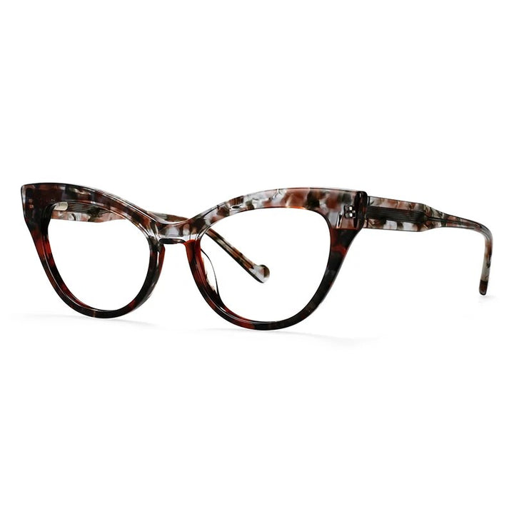 CCspace Unisex Full Rim Cat Eye Acetate Eyeglasses 57008 Full Rim CCspace red China