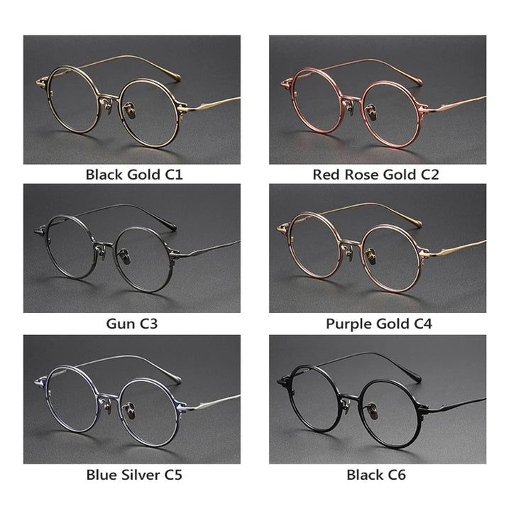 Oveliness Unisex Full Rim Round Titanium Eyeglasses 4920 Full Rim Oveliness