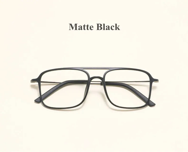 Chashma Ochki Women's Full Rim Square Double Bridge Ultem Titanium Eyeglasses 3121