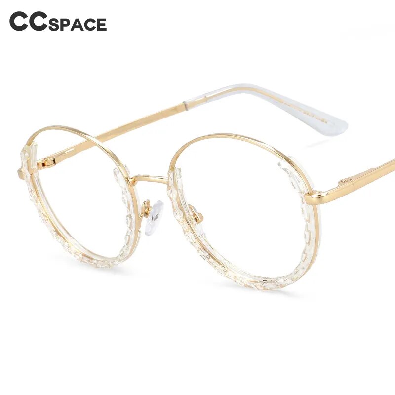 CCspace Women's Full Rim Round Hyperopic Alloy  Reading Glasses R51012 Reading Glasses CCspace