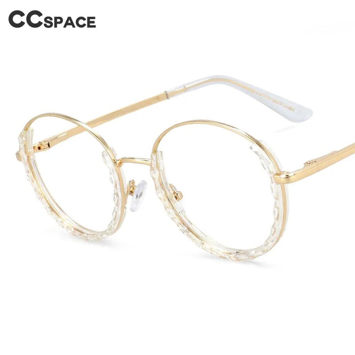 CCspace Women's Full Rim Round Hyperopic Alloy  Reading Glasses R51012 Reading Glasses CCspace